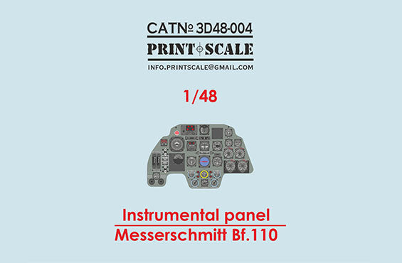 Print Scale PSL3D48-04 1:48 Instrumental panel Messerschmitt Bf-110