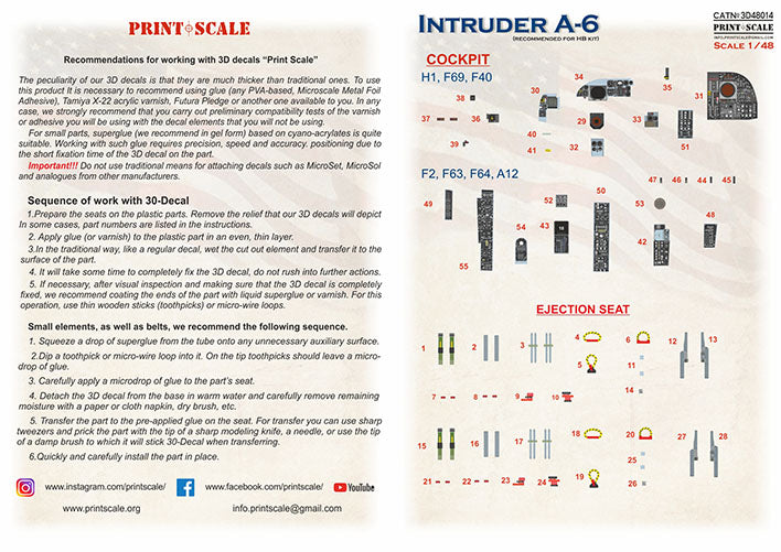 Print Scale PSL3D48-14 1:48 Instrumental panel Grumman A-6 Intruder 3d-printed