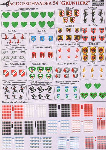 Print Scale PSL48016 1:48 JAGDGESCHWADER JG54 GRUNHERZ