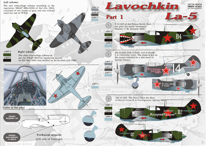 Print Scale PSL48018 1:48 Lavochkin La-5 Part 1