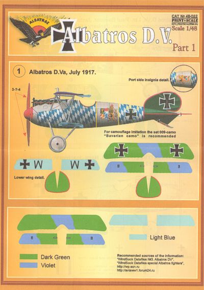 Print Scale PSL48022 1:48 Albatros D.V