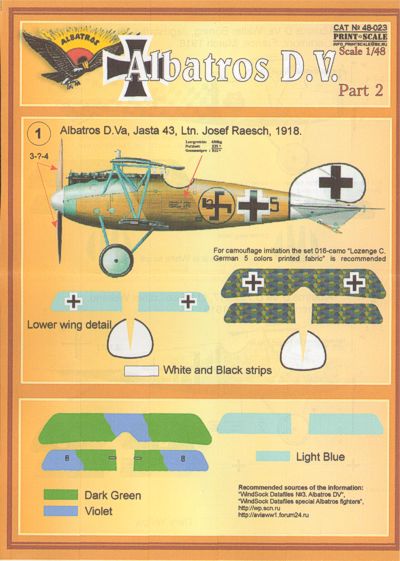 Print Scale PSL48023 1:48 Albatros D.V