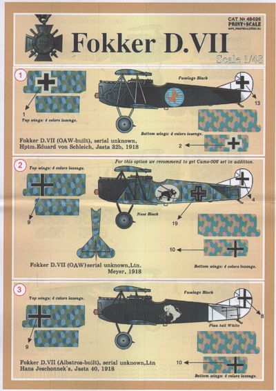 Print Scale PSL48026 1:48 Fokker D.VII Part 2