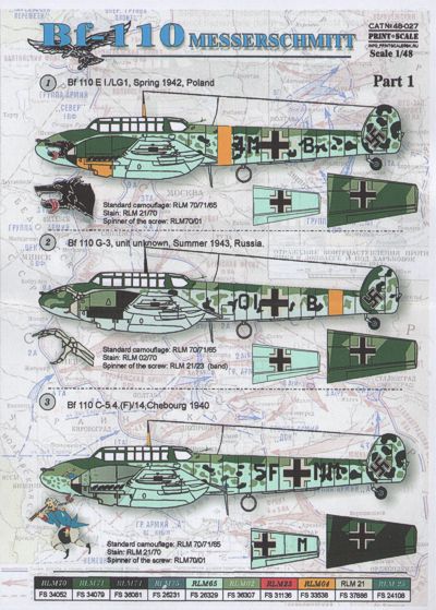 Print Scale PSL48027 1:48 Messerschmitt Bf-110 Part.1