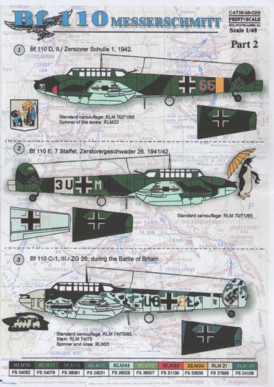 Print Scale PSL48028 1:48 Messerschmitt Bf-110 Part.2