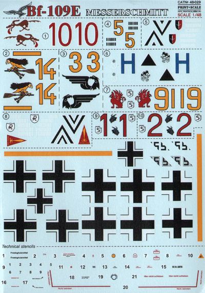 Print Scale PSL48029 1:48 Messerschmitt Bf-109E Part 1.