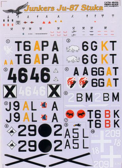 Print Scale PSL48032 1:48 Junkers Ju-87A/Ju-87B-1/Ju-87D/Ju-87G 'Stuka'