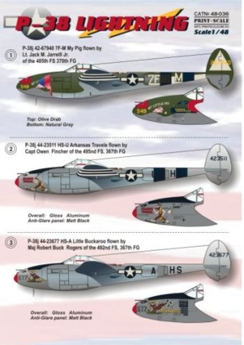 Print Scale PSL48036 1:48 Lockheed P-38 Lightning Part 1 1