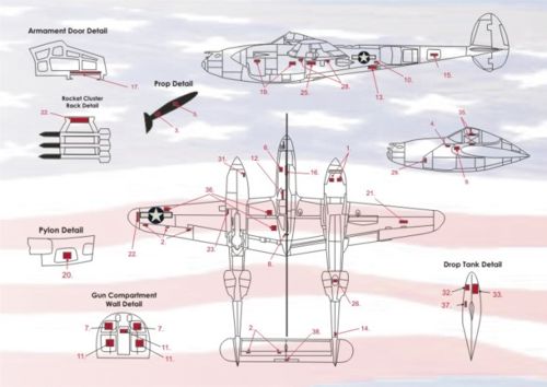 Print Scale PSL48036 1:48 Lockheed P-38 Lightning Part 1 1