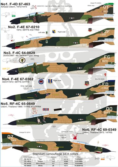 Print Scale PSL48045 1:48 McDonnell F-4 Phantom II in Vietnam war