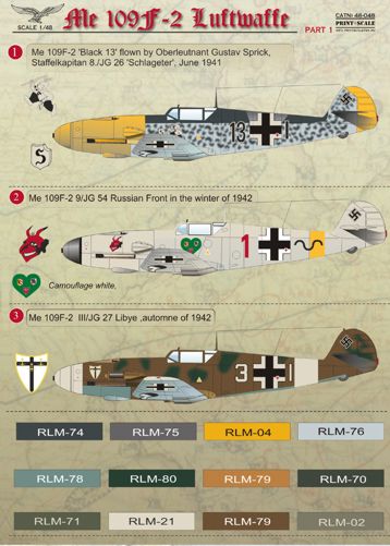 Print Scale PSL48048 1:48 Messerschmitt Bf-109F-2 Part 1 1