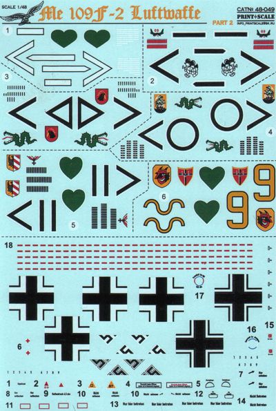 Print Scale PSL48049 1:48 Messerschmitt Bf-109F-2 Part 2 1