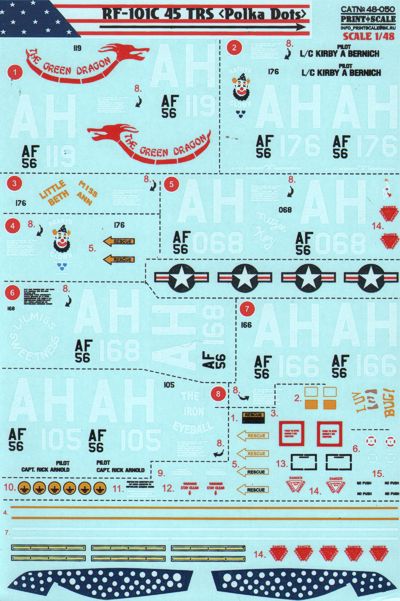 Print Scale PSL48050 1:48 McDonnell RF-101C Voodoo TRS 'Polka Dots'