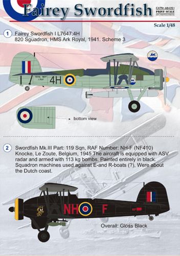 Print Scale PSL48051 1:48 Fairey Swordfish Mk.I/Mk.II/Mk.III