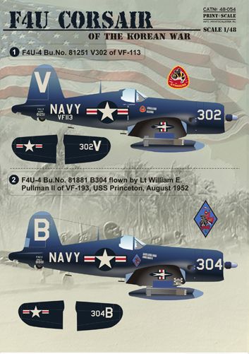 Print Scale PSL48054 1:48 Vought F4U-4/AU-1 Corsairs Of The Korean War