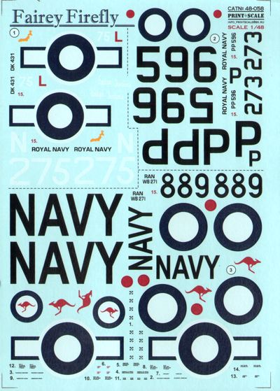 Print Scale PSL48058 1:48 Fairey Firefly F Mk.I / FR Mk.I 1