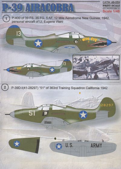 Print Scale PSL48059 1:48 Bell P-39 Airacobra