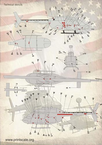 Print Scale PSL48060 1:48 Bell OH-58 'Kiowa' 1