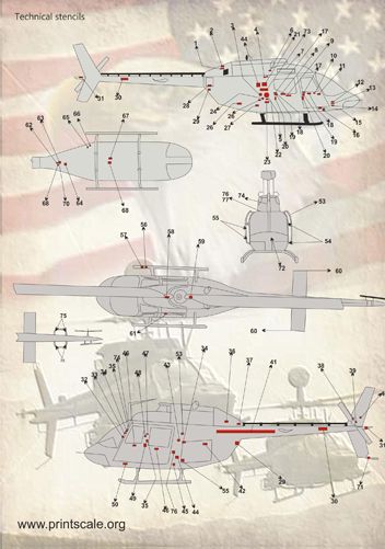 Print Scale PSL48061 1:48 Bell OH-58 'Kiowa' 1