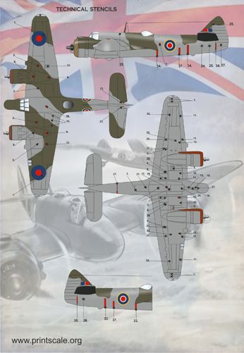 Print Scale PSL48062 1:48 Bristol Beaufighter 1