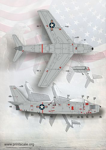 Print Scale PSL48066 1:48 F-86E Sabre Technical Stencils & Markings