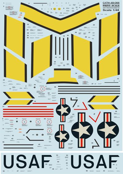 Print Scale PSL48066 1:48 F-86E Sabre Technical Stencils & Markings