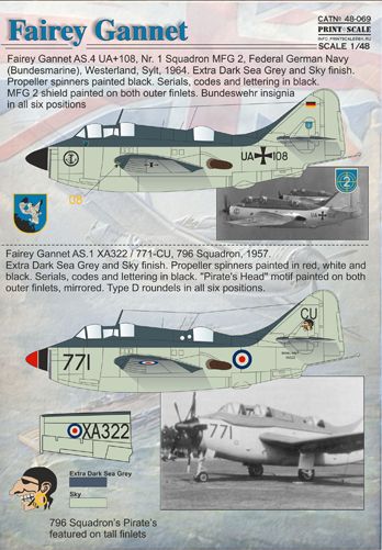 Print Scale PSL48069 1:48 Fairey Gannet 1