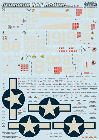 Print Scale PSL48071 1:48 Grumman F6F Hellcat 1