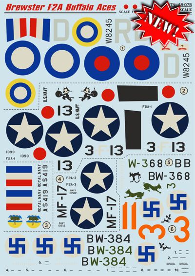Print Scale PSL48075 1:48 Brewster F2A Buffalo / 48-075 / 1