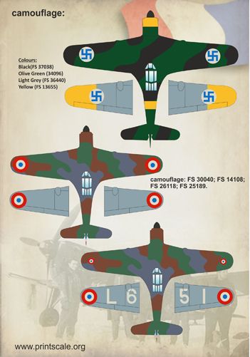 Print Scale PSL48079 1:48 Morane-Saulnier MS.406C1 1