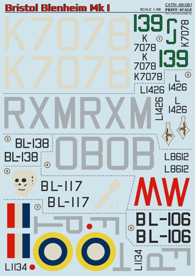 Print Scale PSL48081 1:48 Bristol Blenheim Mk.IF