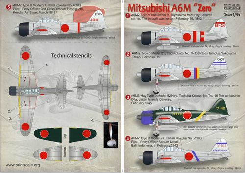 Print Scale PSL48084 1:48 Mitsubishi A6M "Zero"
