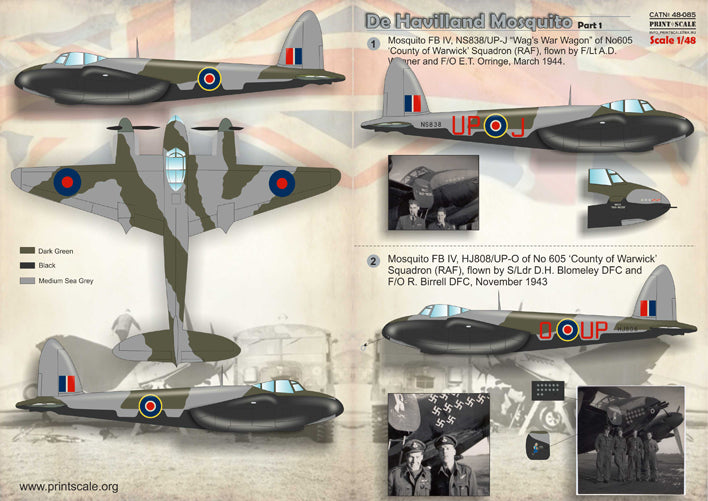 Print Scale PSL48085 1:48 de Havilland Mosquito Part-1