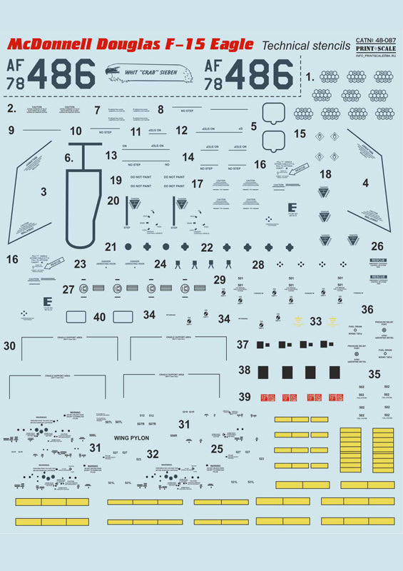 Print Scale PSL48087 1:48 McDonnell-Douglas F-15 Eagle