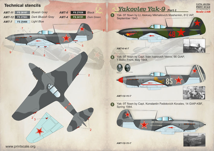 Print Scale PSL48094 1:48 Yakovlev Yak-9K Part-1