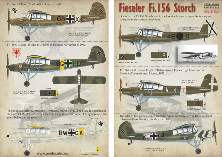 Print Scale PSL48101 1:48 Fieseler Fi-156C Storch