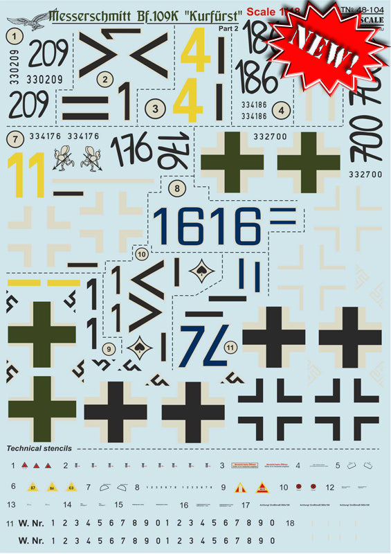 Print Scale PSL48104 1:48 Messerschmitt Bf-109K-4 Kurfurst Part-2
