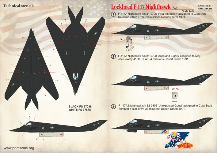 Print Scale PSL48111 1:48 Lockheed F-117A Nighthawk part-1