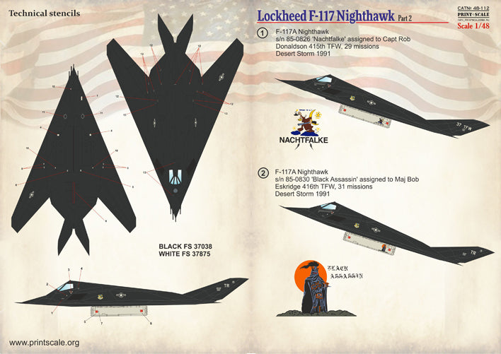 Print Scale PSL48112 1:48 Lockheed F-117A Nighthawk Part 2