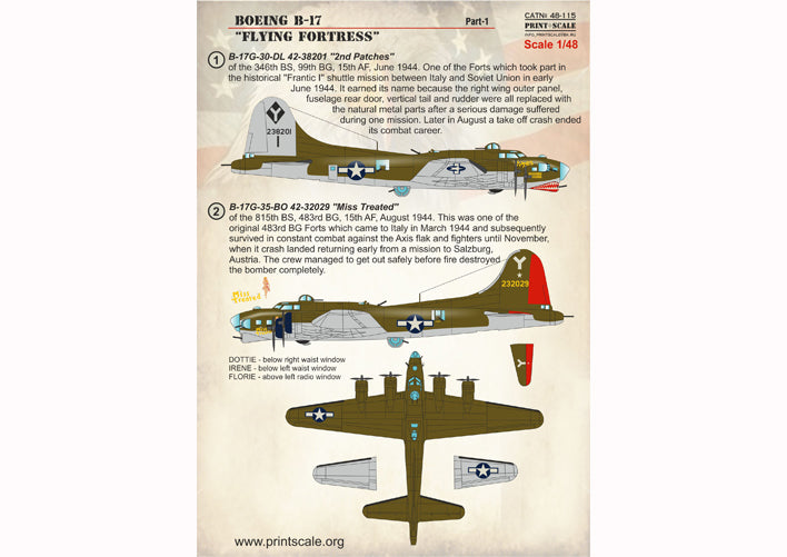 Print Scale PSL48115 1:48 Boeing B-17G Flying Fortress