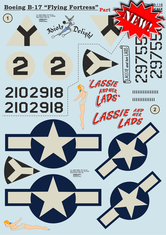 Print Scale PSL48116 1:48 B-17G Flying Fortress Part 2 Nose Art