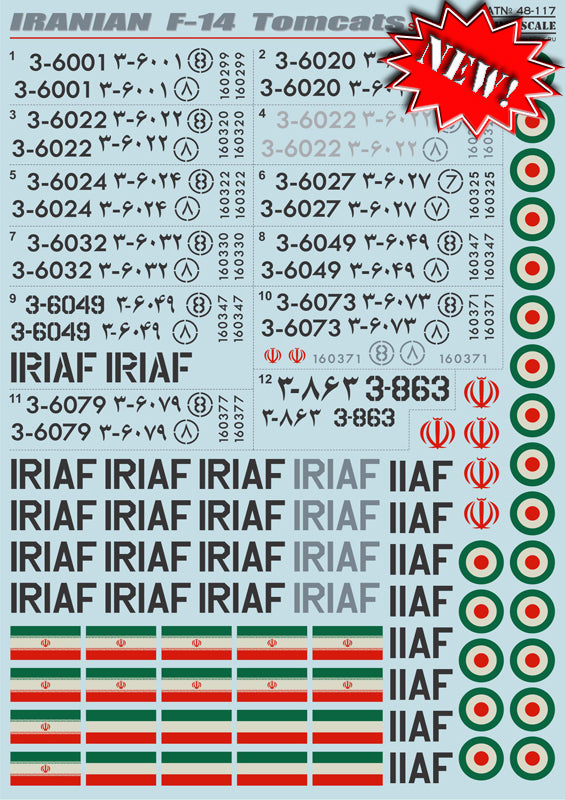 Print Scale PSL48117 1:48 Iranian Grumman F-14A Tomcats