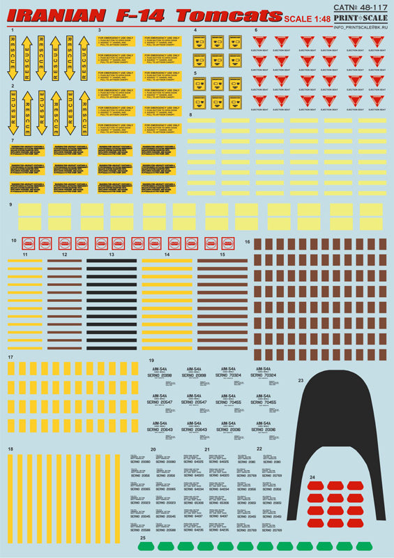 Print Scale PSL48117 1:48 Iranian Grumman F-14A Tomcats