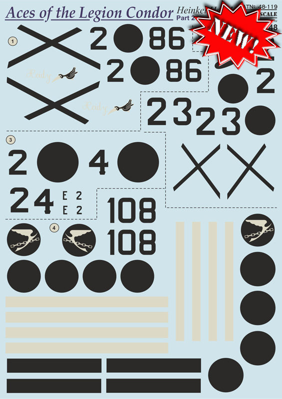 Print Scale PSL48119 1:48 Heinkel He-51B Aces of the Legion Condor Part-2