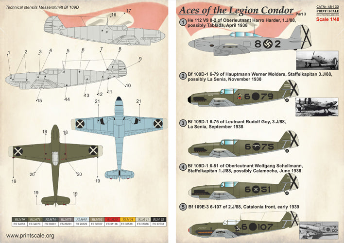 Print Scale PSL48120 1:48 Bf-109D-1/E-3 Aces Legion Condor Part 3