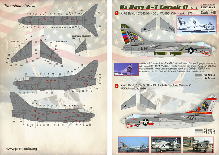 Print Scale PSL48124 1:48 LTV A-7E Corsair ll US Navy