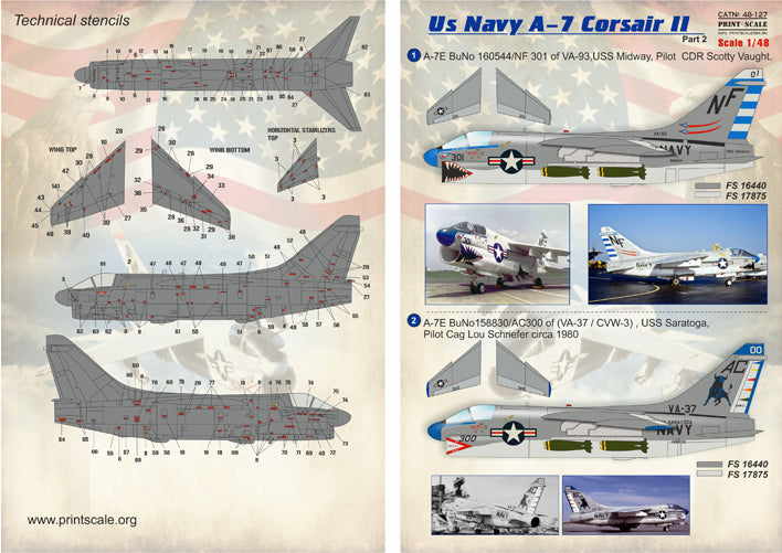 Print Scale PSL48127 1:48 LTV A-7E Corsair ll U.S