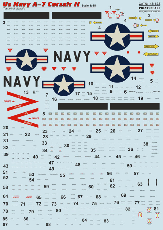Print Scale PSL48127 1:48 LTV A-7E Corsair ll U.S