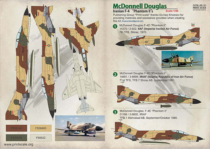 Print Scale PSL48131 1:48 McDonnell F-4 Phantom II Iranian