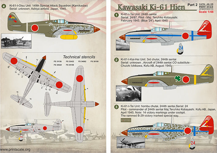Print Scale PSL48135 1:48 Kawasaki Ki-61-I Hien Part 2